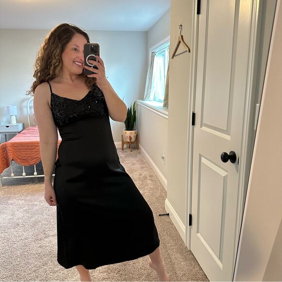 NWT Revolve House of Harlow Black Sequin Strappy Maxi Dress Medium - Picture 4 of 14